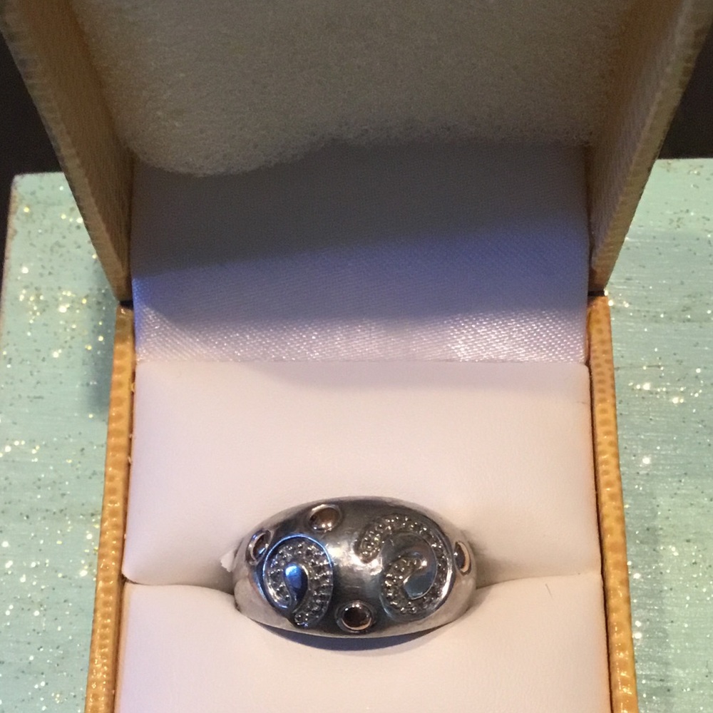Rachel Welch sterling, 18k & Diamond ring vintage - Picture 7 of 7